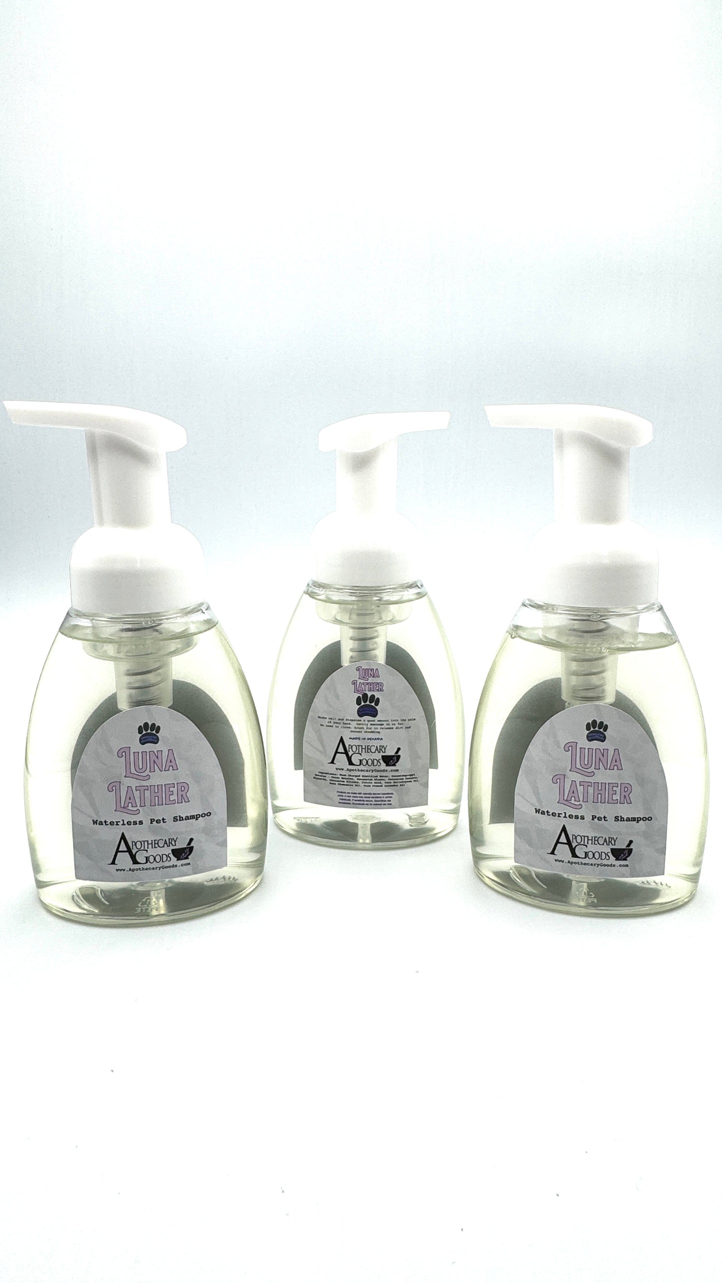Apothecary Goods | Furry Familiars | Luna Lather : waterless pet shampoo | No rinse deodorizing foam | No Rinse Shampoo |  Calming scent | All Natural | cats and dogs | Essential Oils