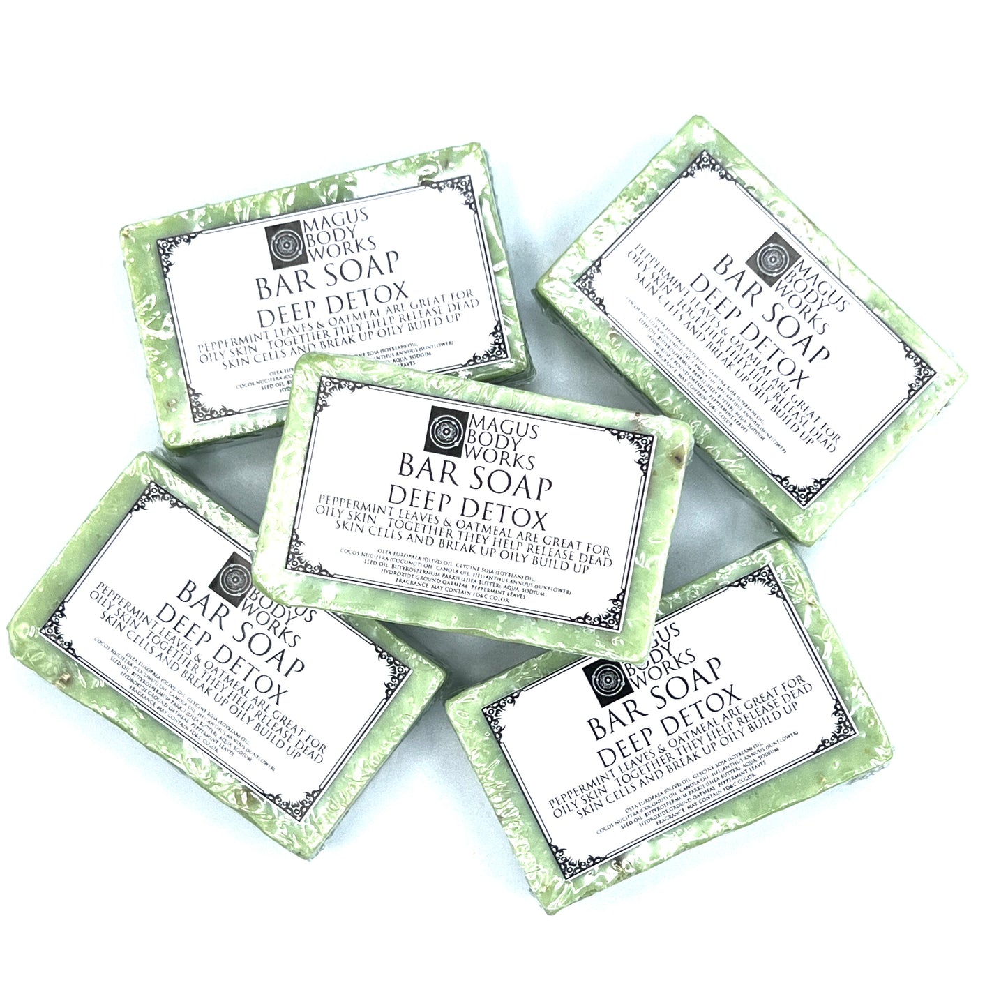 Apothecary Goods | Magus Body Works | Deep Detox Bar Soap | All Natural | Peppermint Leaves | Ground Oatmeal