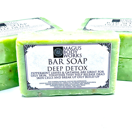 Apothecary Goods | Magus Body Works | Deep Detox Bar Soap | All Natural | Peppermint Leaves | Ground Oatmeal