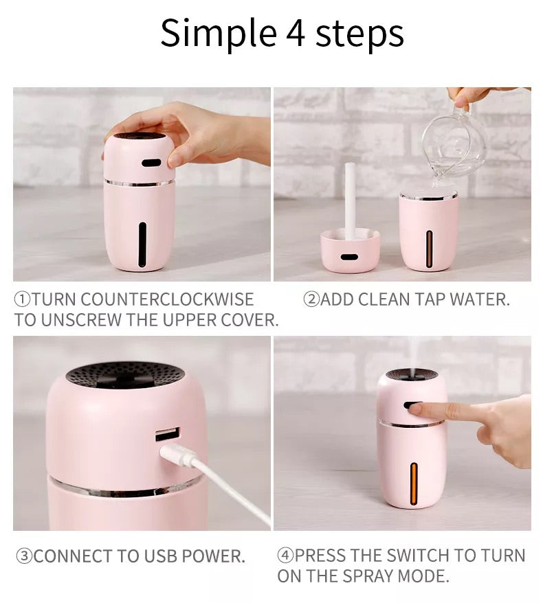 Small Ultrasonic Essential Oil Aromatherapy Diffuser For Car or Desk