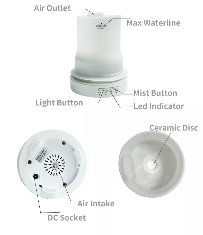 Ceramic Ultrasonic Essential Oil Aromatherapy Diffuser