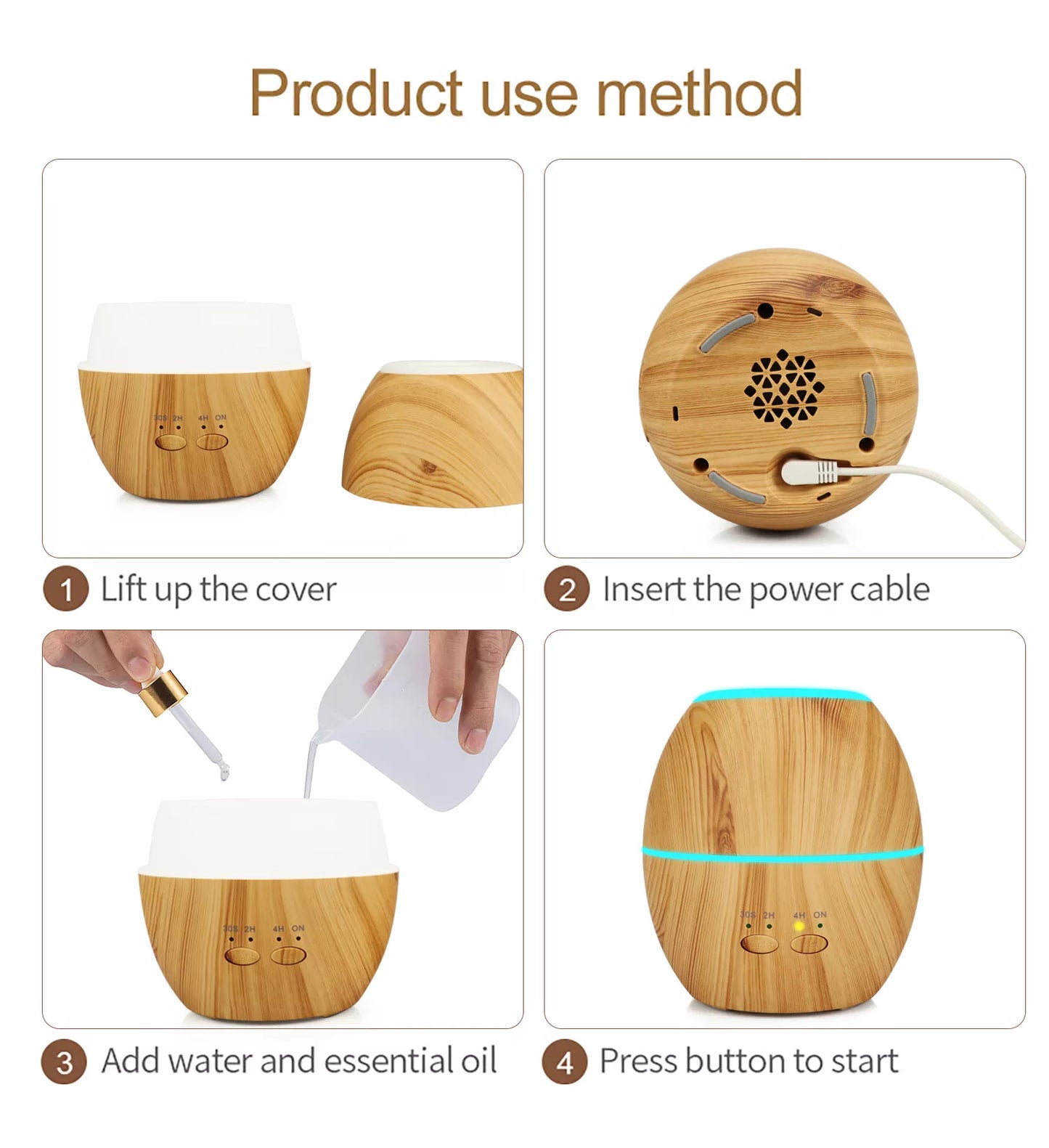 300ML RGB Ultrasonic Essential Oil Aromatherapy Diffuser