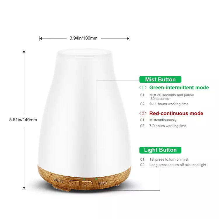 RGB LED Ultrasonic Essential Oil Aromatherapy Desk Diffuser