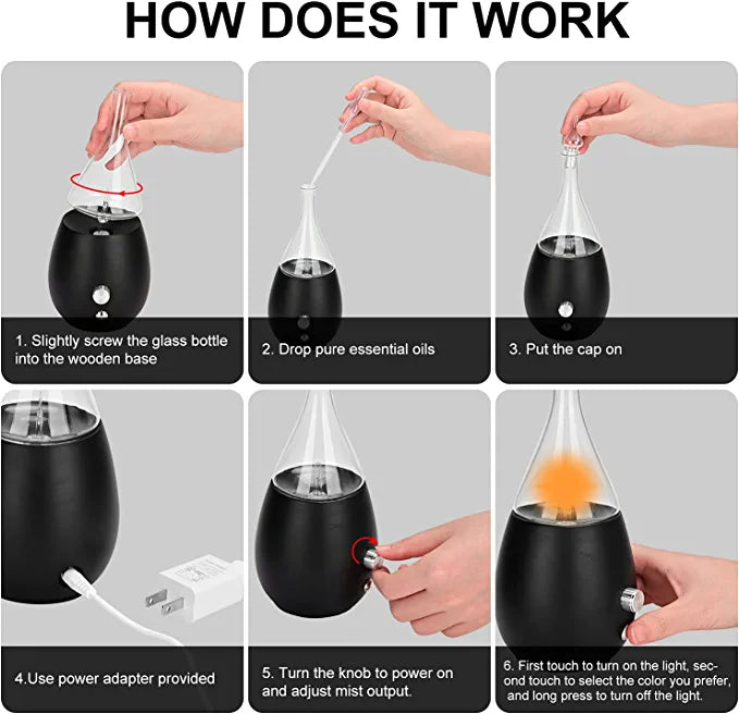 Glass Waterless Essential Oil Aromatherapy Diffuser