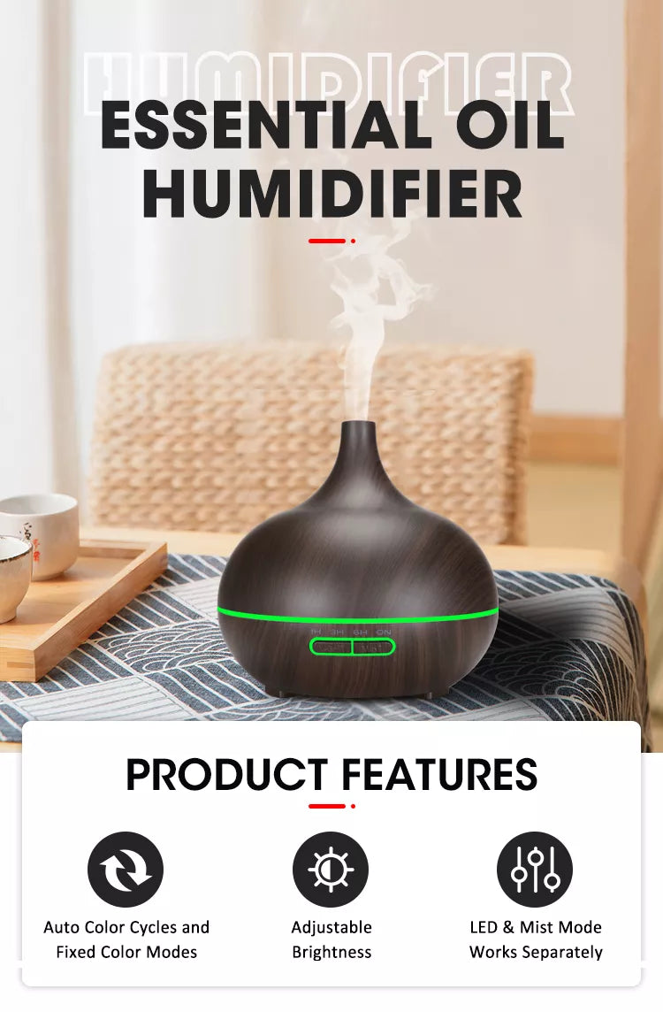 Large 500ml RGB Ultrasonic Essential Oil Aromatherapy Diffuser