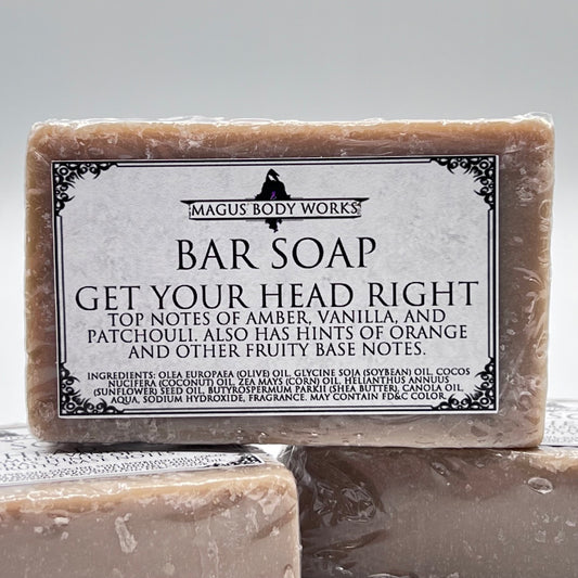 Apothecary Goods | Magus Body Works | Get Your Head Right natural Bar Soap | Amber | Vanilla | Patchouli