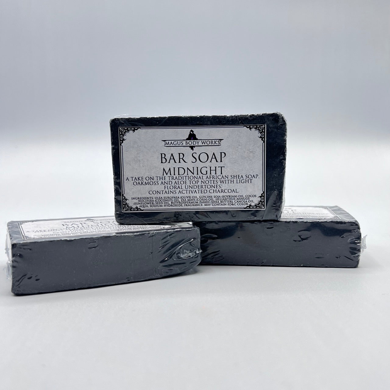 Apothecary Goods | Magus Body Works | Magus Bar Soap: Midnight | Oak Moss | Activated Charcoal | Gentle Cleansing Soap | Great for Men, Women and Children