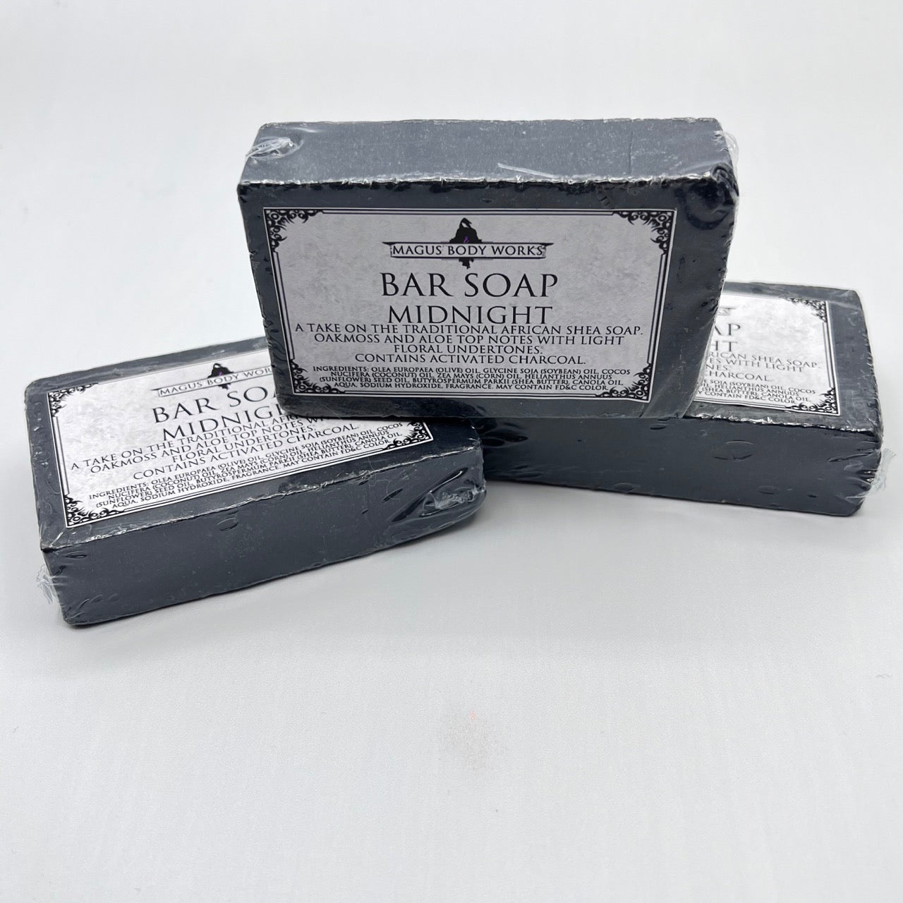 Apothecary Goods | Magus Body Works | Magus Bar Soap: Midnight | Oak Moss | Activated Charcoal | Gentle Cleansing Soap | Great for Men, Women and Children