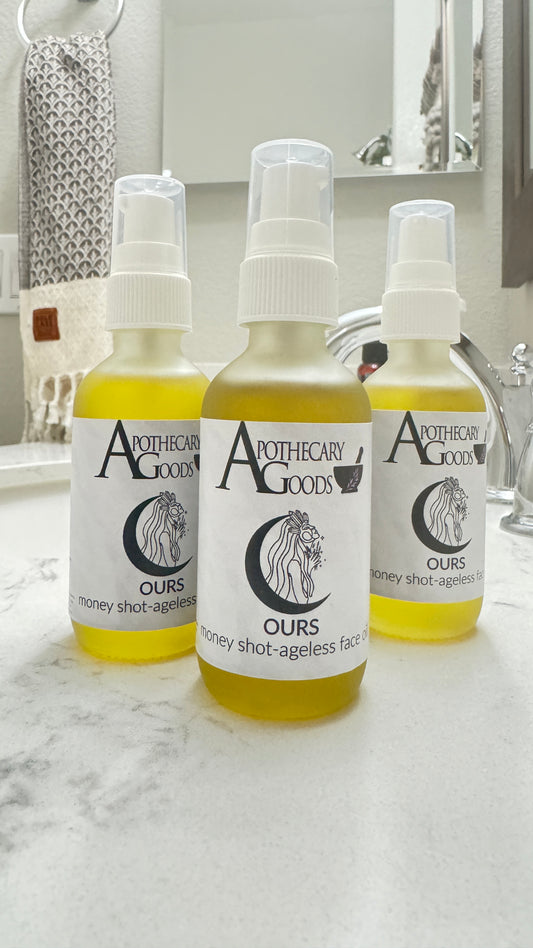 Apothecary  Goods | That Witch Beauty | OURS Money Shot Ageless Face Oil | All Natural | Gender Neutral | Clean | Cruelty Free | Vegan | Crystal Infused | Gentle Cleanser | Safe for all Skin Types