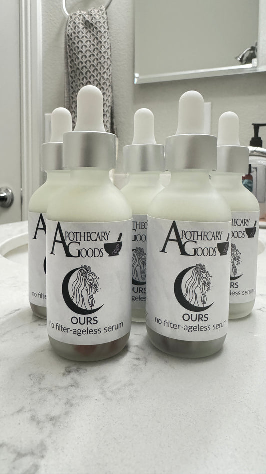Apothecary  Goods | That Witch Beauty | OURS No Filter Ageless Serum  | All Natural | Gender Neutral | Clean | Cruelty Free | Vegan | Crystal Infused | Gentle Cleanser | Safe for all Skin Types
