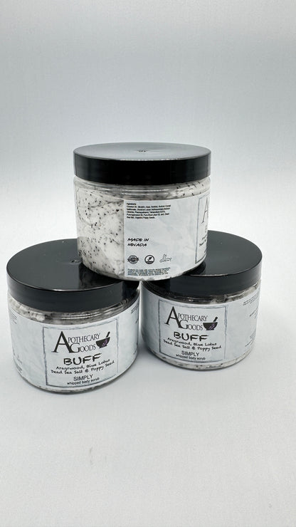 BUFF Whipped Dead Sea Salt and Poppy Seed Body Scrub – SIMPLY Collection by Apothecary Goods