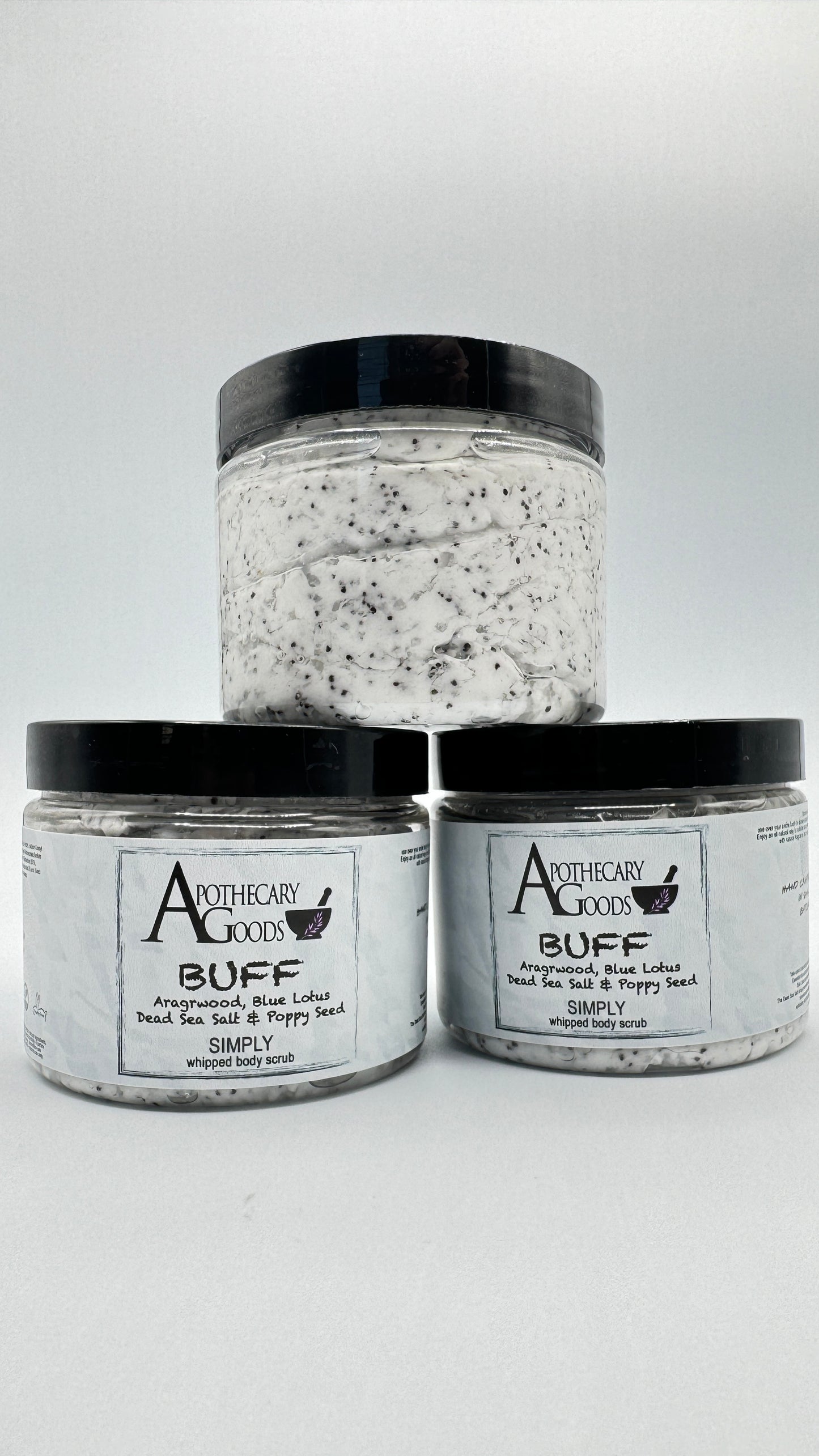 BUFF Whipped Dead Sea Salt and Poppy Seed Body Scrub – SIMPLY Collection by Apothecary Goods