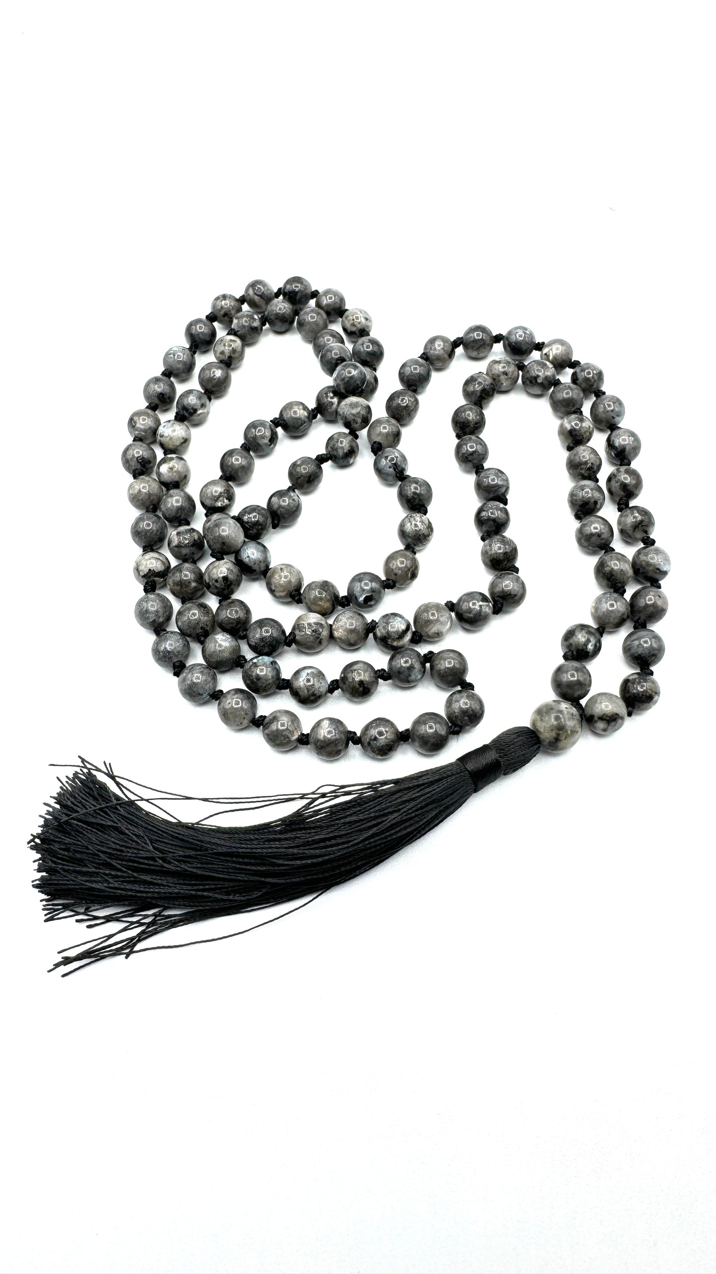 Theia's Empowerment Indigo Gabbro Mala Necklace - From the Goddess Bead Collection