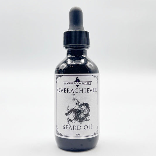 Magus Overachiever Beard Oil: Energize your senses with its unique scent while achieving clarity and sharpening your concentration.